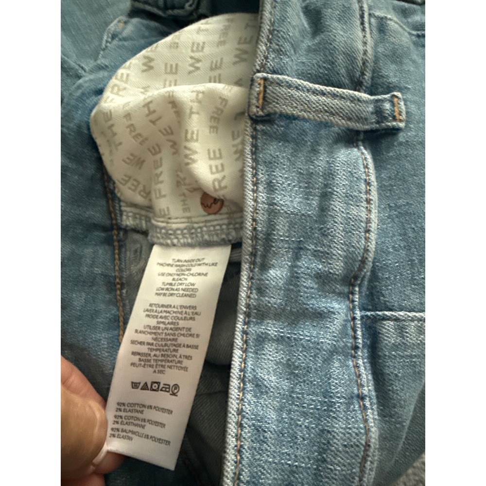We The Free Free People Light Wash Wide Leg Cropped Seamed Jeans Blue Size 29 - Picture 3 of 4